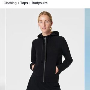 SPANX Black Long Sleeve Sweatshirt Hoodie
